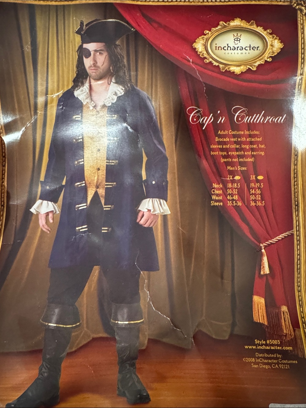 Cap'n Cutthroat Complete Costume - InCharacter. Does not come with pants